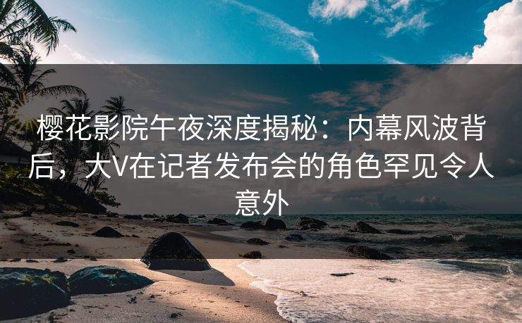 樱花影院午夜深度揭秘：内幕风波背后，大V在记者发布会的角色罕见令人意外