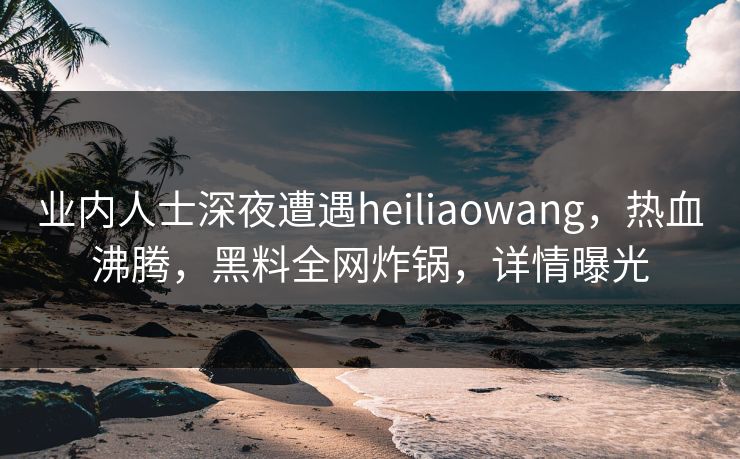 业内人士深夜遭遇heiliaowang，热血沸腾，黑料全网炸锅，详情曝光